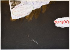 "Bush-Demokratisierung", Copy-Collage mit Marker bemalt & beschriftet + Stempel: 'The "Yeti Research" Project start: 2002', 2011, mit Widmung, Sammlung Mühleck