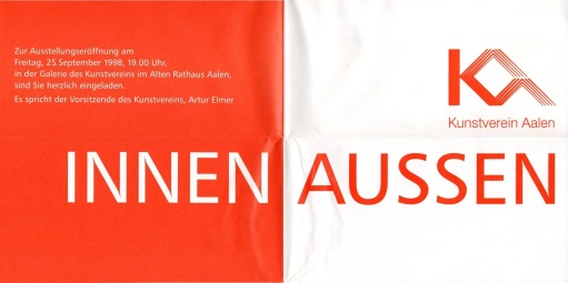 Plakat zur Ausstellung "Innen - Aussen", Kunstverein Aalen 1998